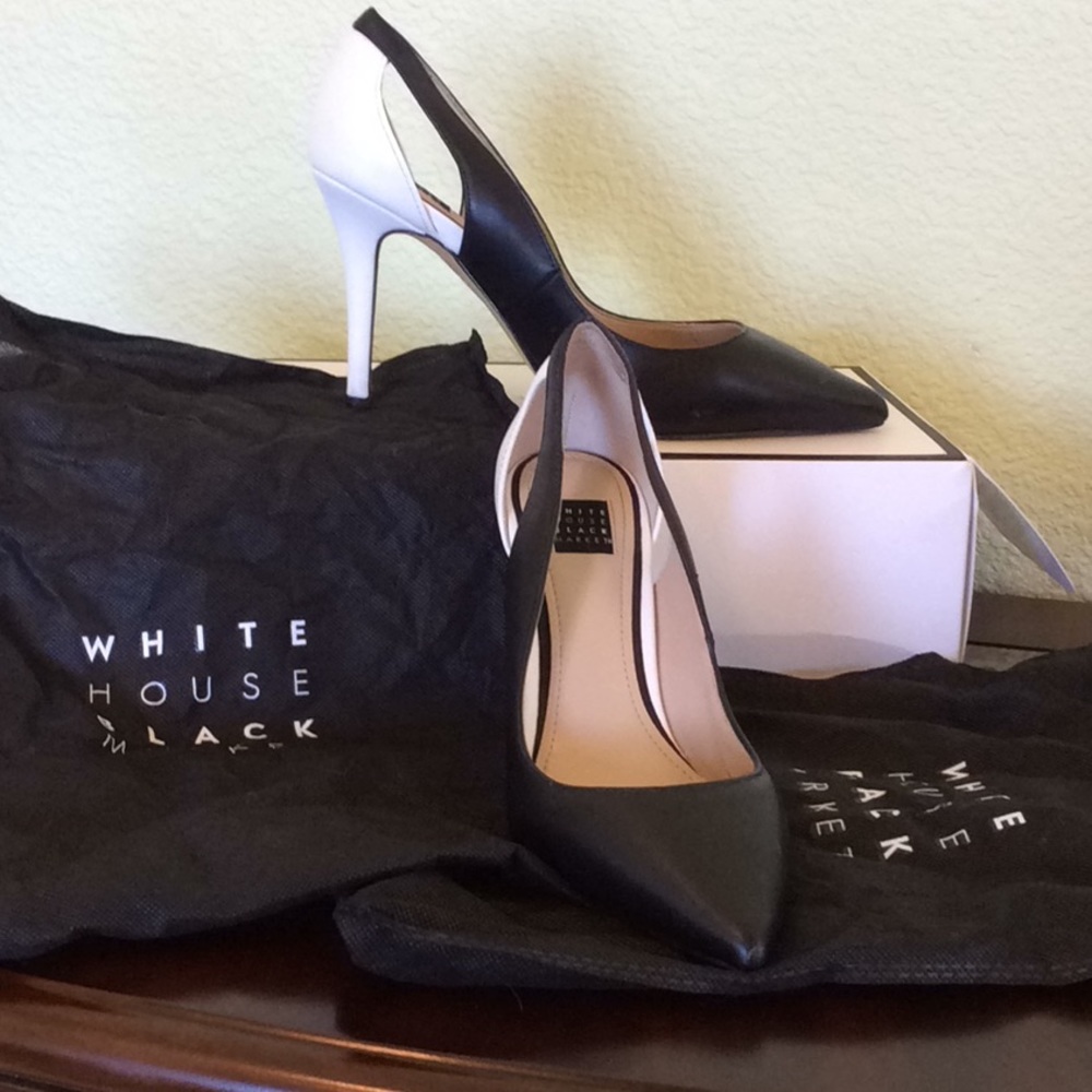 WHBM Olivia pumps black/ecru